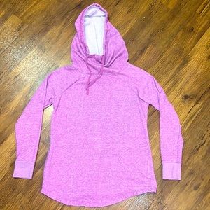 Mossimo size medium, speckled purple & pink, long sleeve, high neck tie hoodie